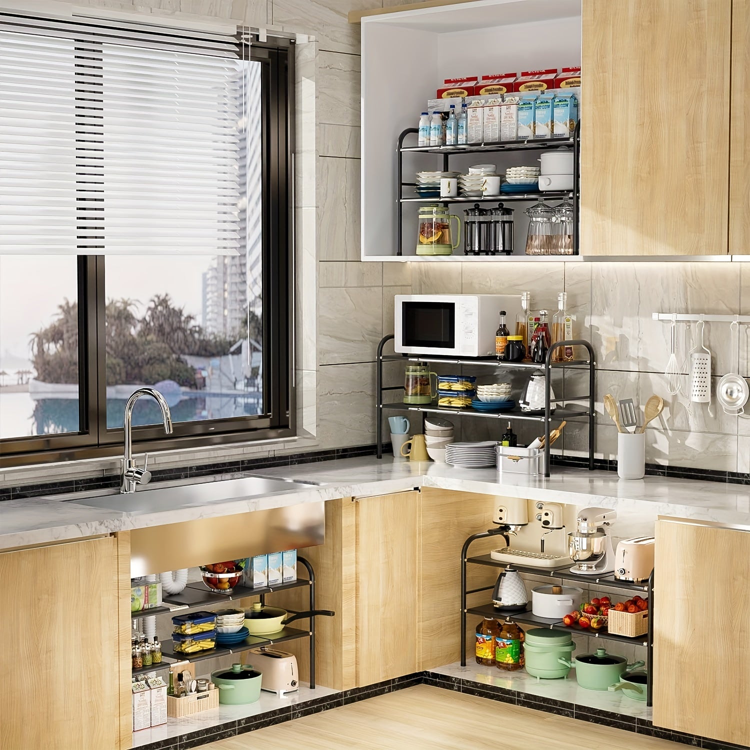 Expandable Under Sink Organizer Bathroom Storage Rack