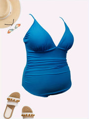 Sexy Swimsuit Women's Plus V Neck One Piece Bathing Suit
