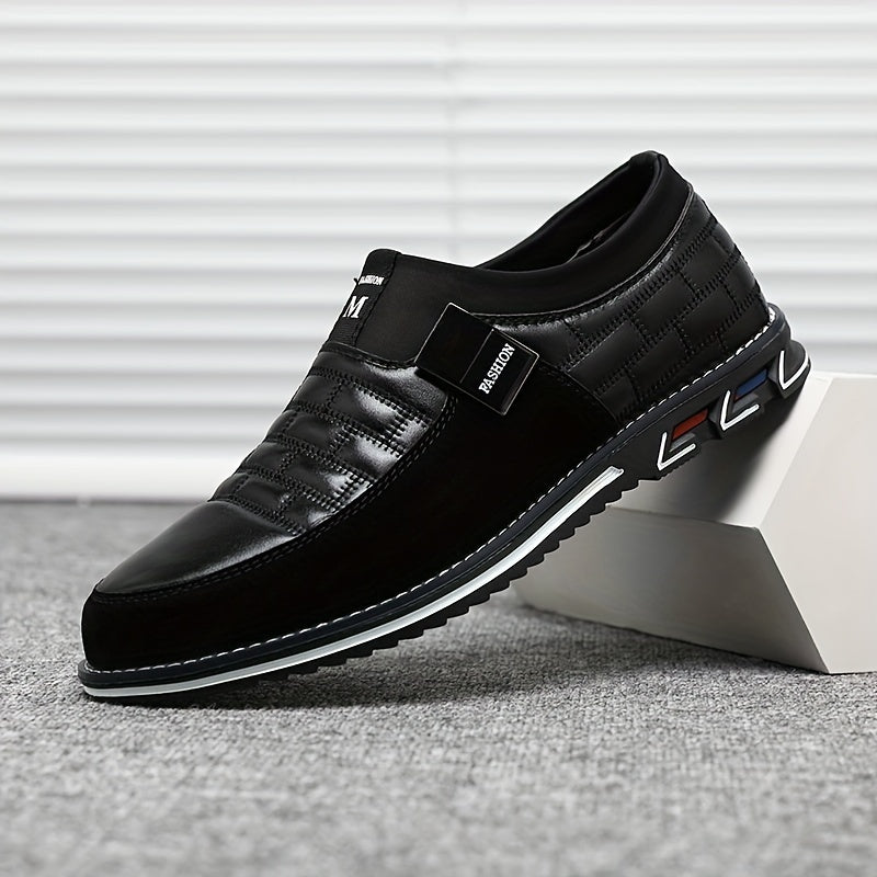 Men's Smart Casual Slip-On Dress Shoes with Stitching Detail