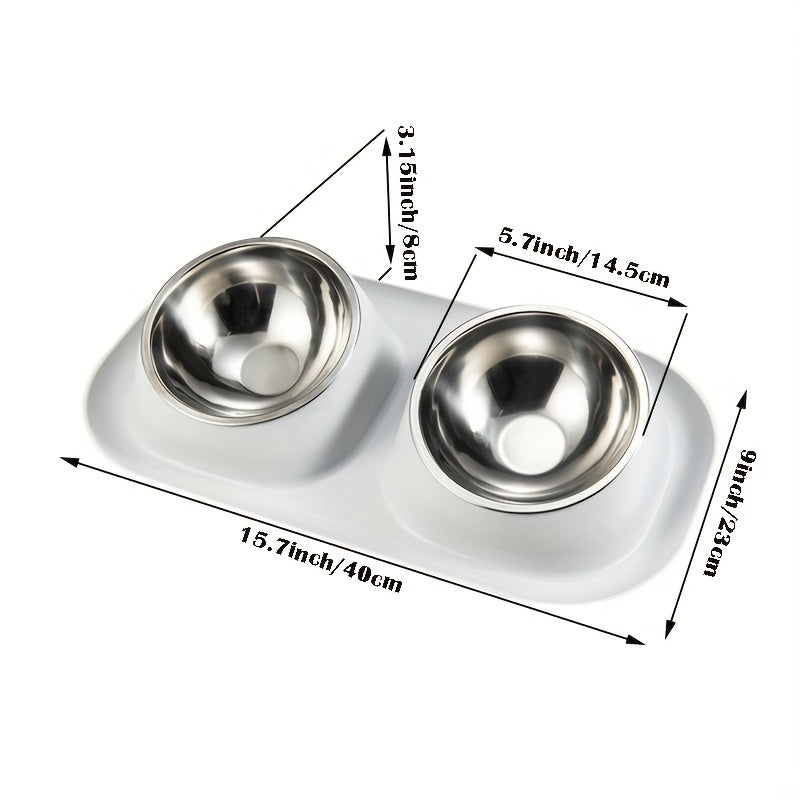 Stainless Steel Pet Bowls with No Spill Mat for Dogs and Cats