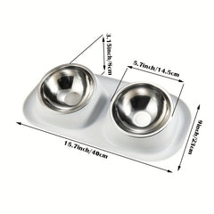 Stainless Steel Pet Bowls with No Spill Mat for Dogs and Cats