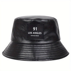 Men's LOS ANGLES PU Leather Bucket Hat