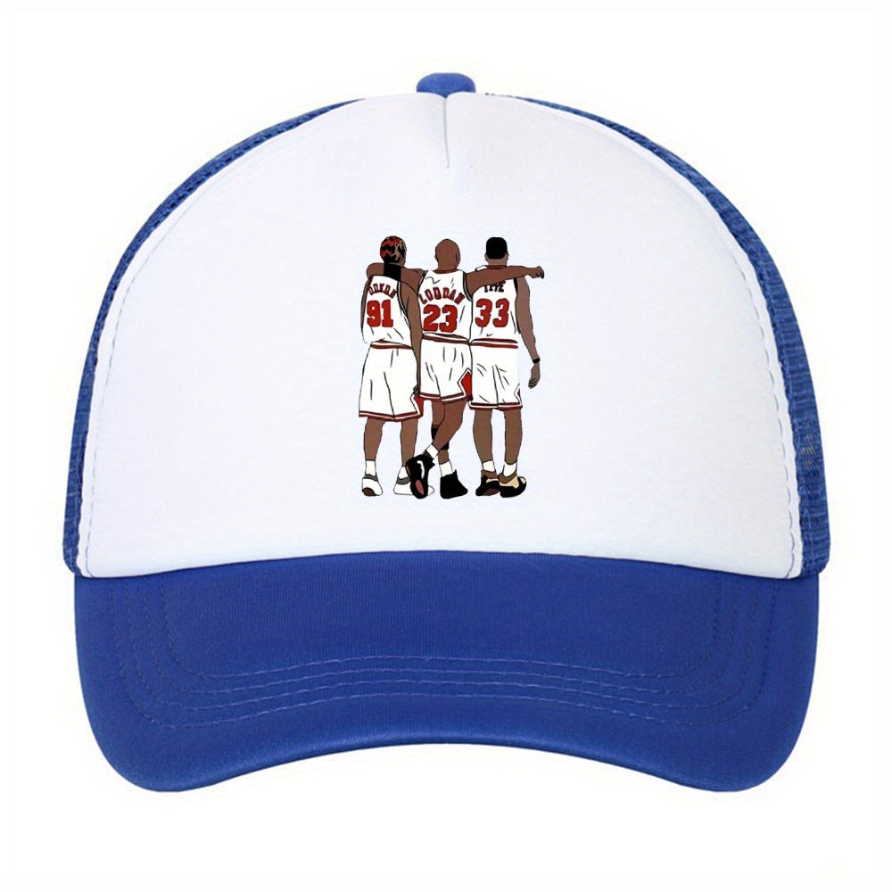 Unisex Mesh Sunshade Breathable Baseball Cap with Stars Embroidery