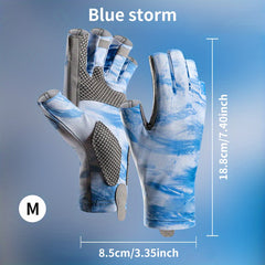 Breathable Half Finger Fishing Gloves UV Protection Cut Resistance Men Women