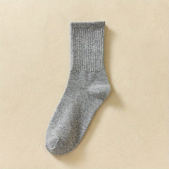 Comfy Ribbed Sport Socks Breathable Mid Tube Women's Stockings