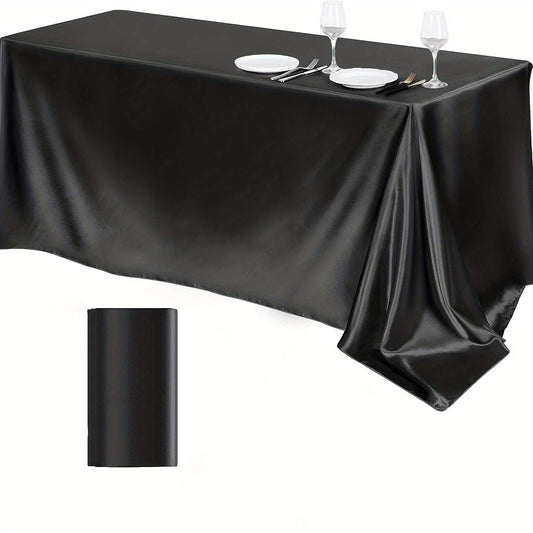 Satin Solid Tablecloth Rectangular Bright Silk Smooth Table Cover