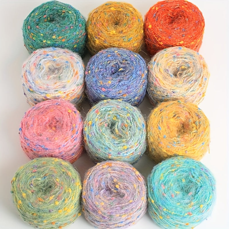 Soft Colorful Rainbow Pompons Yarn for Crocheting DIY Projects