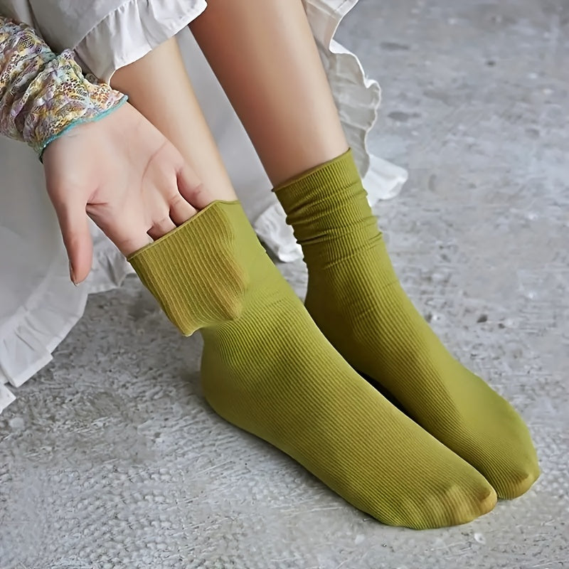12 Pairs Women's Mid Tube Socks, Comfy & Breathable Stockings