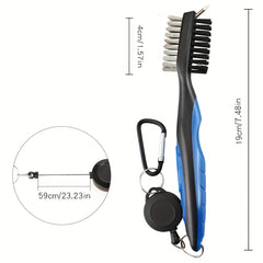 Golf Club Cleaning Brush with Protective Case and Carabiner Clip
