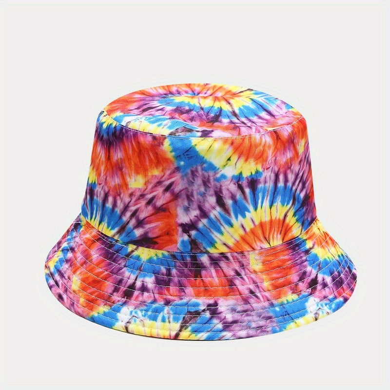 Tie Dye Bucket Hat Printed Hip Hop Unisex Basin Hat Lightweight Sunscreen Fisher