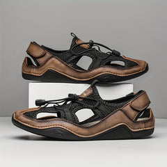Men's Breathable Mesh Sandals w/ Draw String & Velcro Outdoor Walking Shoes