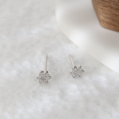925 Silver Mini Hexagonal Star Stud Earrings for Girls
