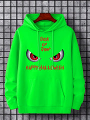 Men's Trick Or Treat Print Hoodie Active Drawstring Sweatshirt