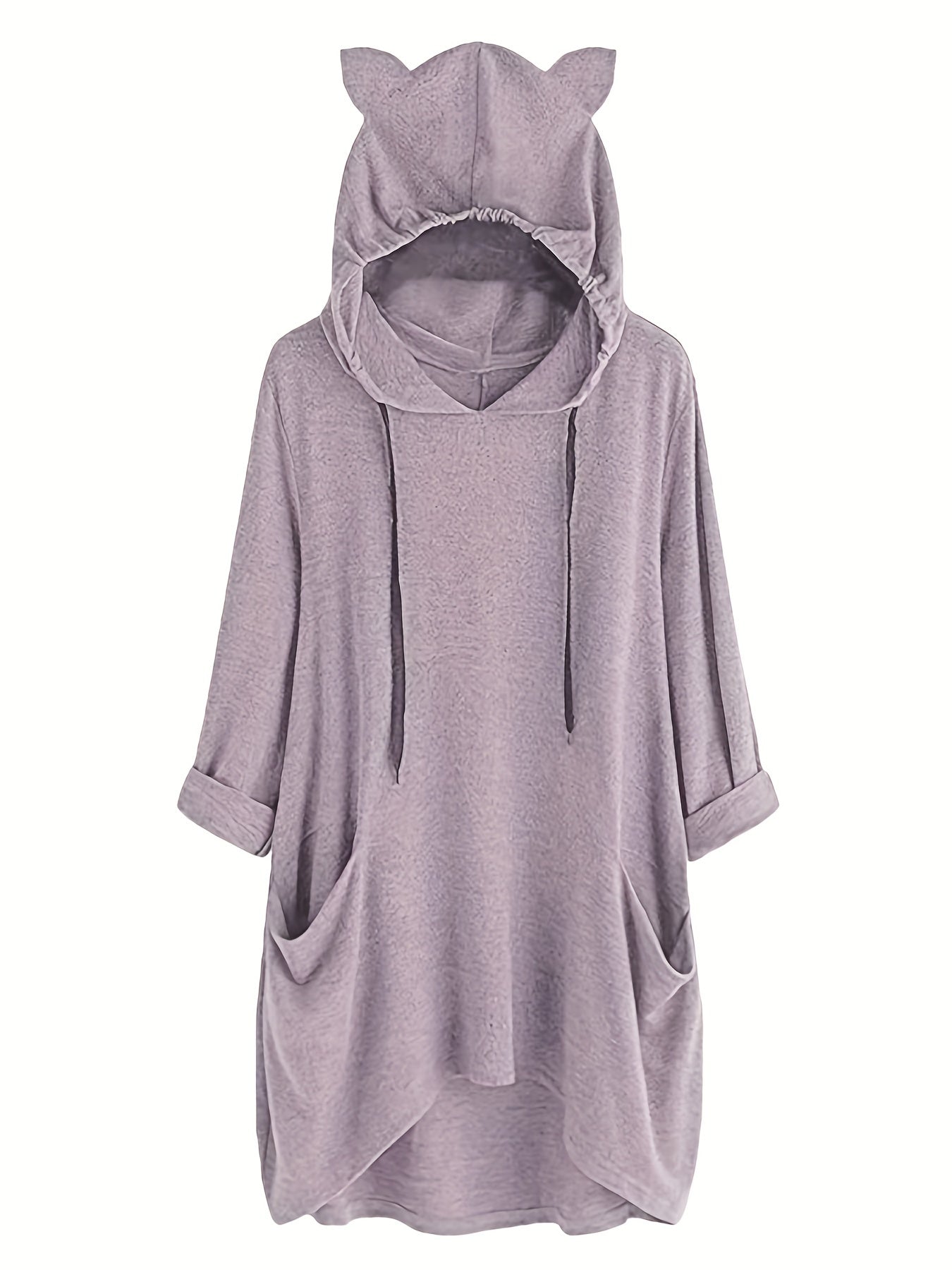 Patched Pocket Drawstring Hoodie Long Sleeve Sweatshirt