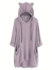 Patched Pocket Drawstring Hoodie Long Sleeve Sweatshirt