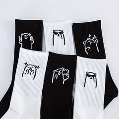 Men's Cartoon Animal Crew Socks Breathable Casual Unisex Socks