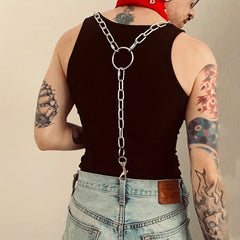 Punk Steel Chain O ring Chain Strap For Men