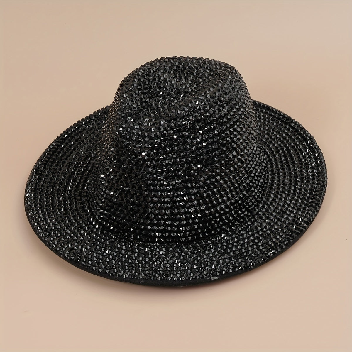Rhinestone Cowboy Fedora Cap Wide Brim Jazz Hat Couple Felt Hat