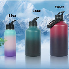 32oz 64oz 128oz Insulated Stainless Steel Sports Water Bottle