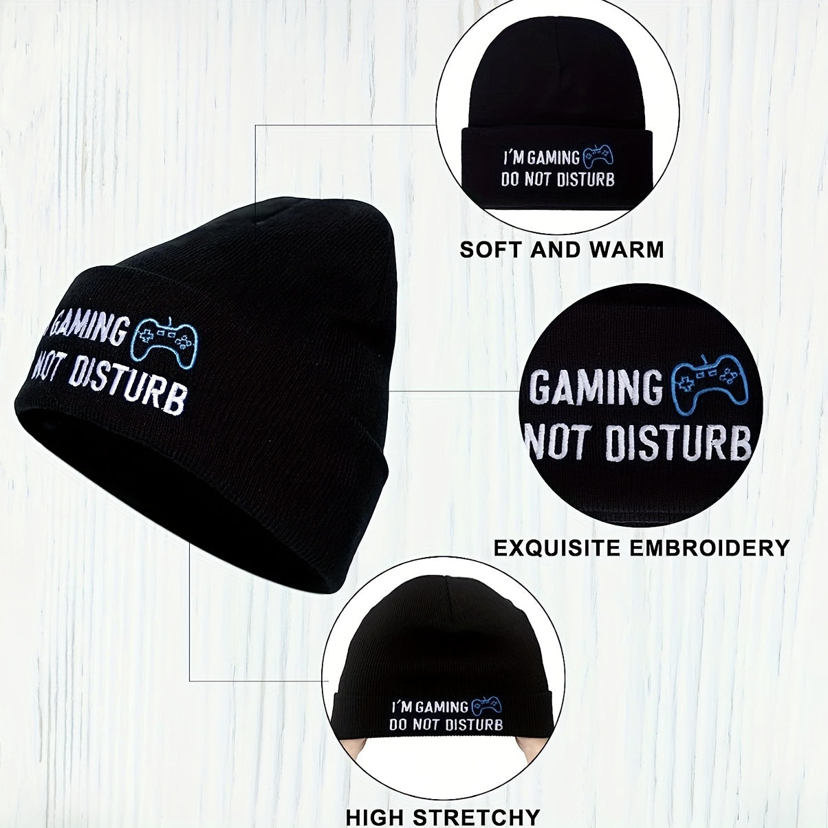 Letter Pattern Cotton Casual Beanie Knitted Winter Hat Men Women