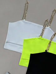 3 Pack Chain Straps Crop Cami Tops - Sleeveless Summer Top