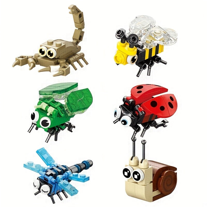 Insect Building Block Set Bee Ladybug Firefly Dragonfly Spider Toy