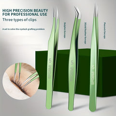 3pcs Eyelash Extension Tweezers Set Makeup Tools
