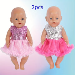 2pcs Doll Dress Set for 34cm Dolls Lightweight Summer Party Dress