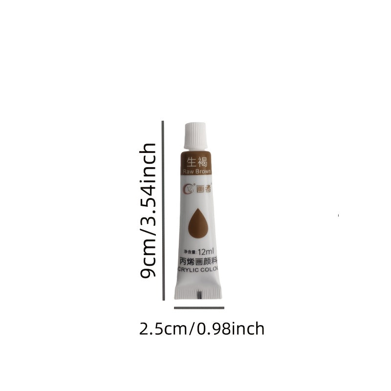 Acrylic Paint Set 43pcs 12ml Tubes, Colorful Art Pigments for Various Surfaces