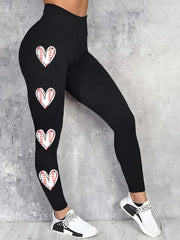 Baseball Letter Print Yoga Sports Pants High Waist Slimming Leggings