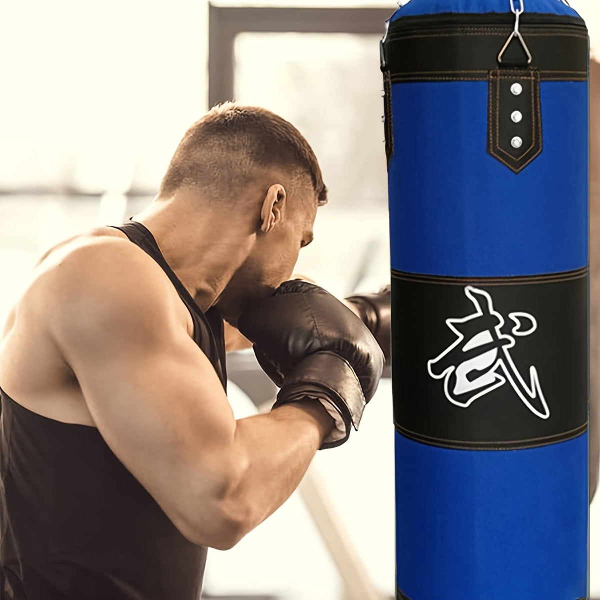 62in Oxford Cloth Boxing Bag Set Heavy Duty With Gloves For Taekwondo Home Gym