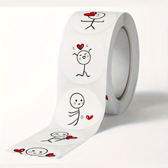 1000pcs Love Stickers 2 Rolls Cartoon Journal Diary Round Creative Label