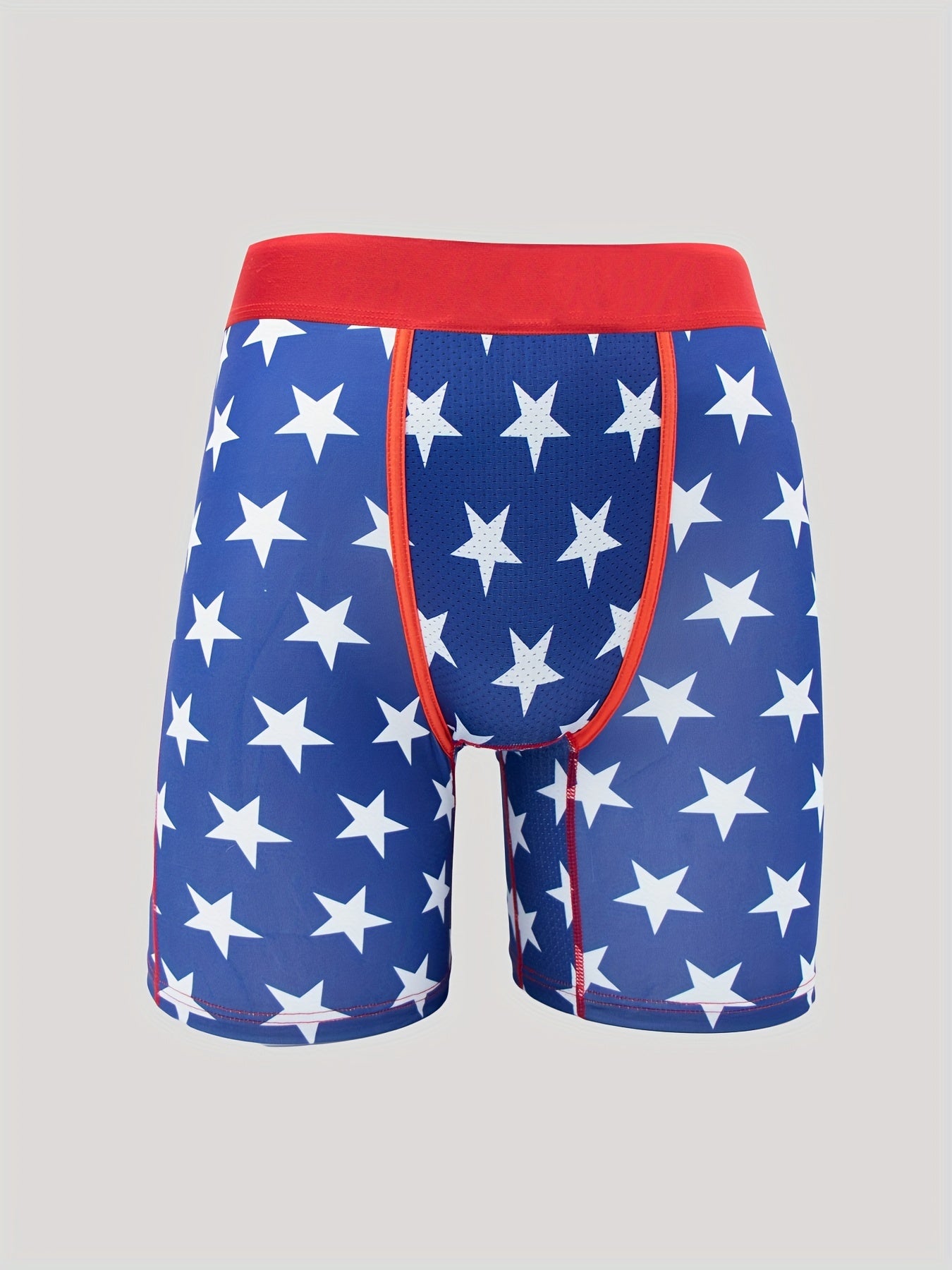 Men's Star Pattern Boxer Shorts with Elastic Waistband
