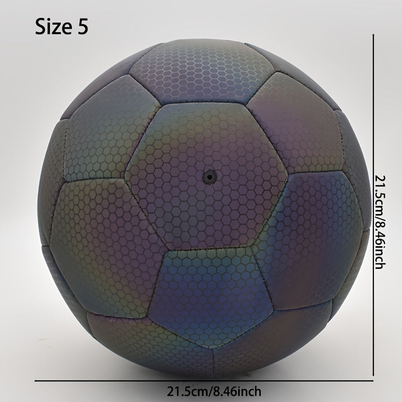 Reflective Size 5 PU Soccer Ball for Night Training