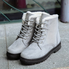 Women's Winter Snow Boots Non Slip Lace Up Thermal Mid Calf Boots
