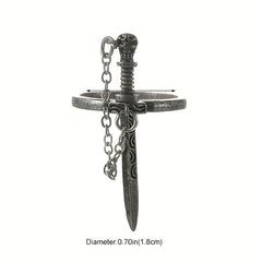Gothic Style Cross Sword Ring Silver Plated Zinc Alloy