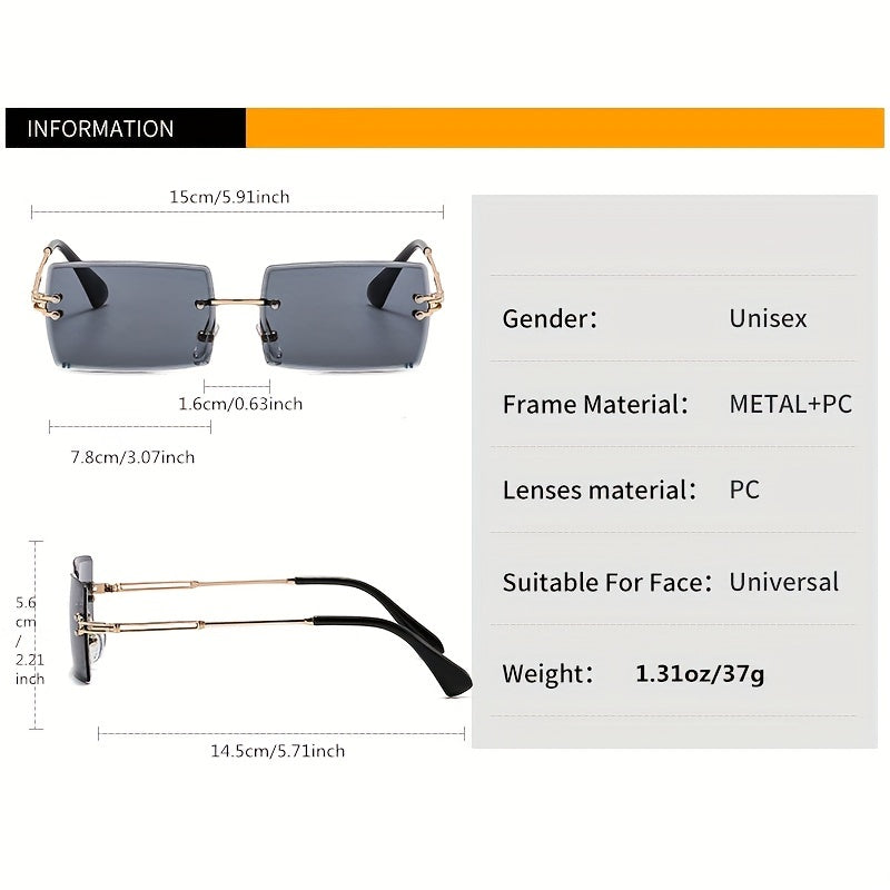 Gradient Lens Hollow Temple Sunglasses UV400