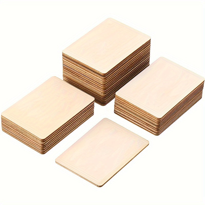 36pcs Blank Wood Squares for DIY Arts Craft Project Decoration 6.35 X 8.89 Cm