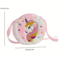 Unicorn Crossbody Bag Coin Purse Tie Dye Plush Mini Wallet