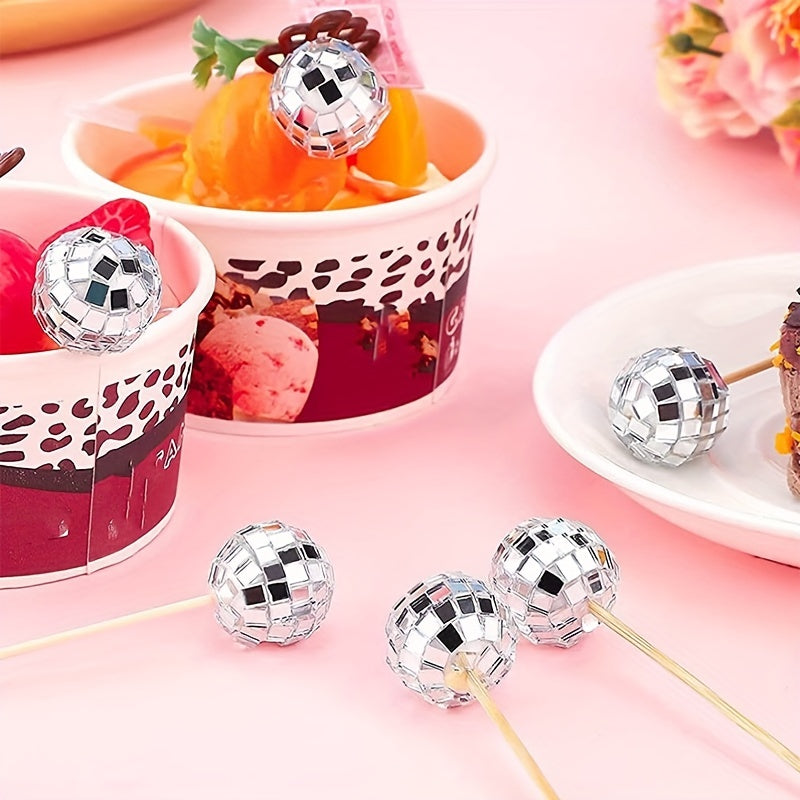 8pcs 3 0cm Disco Balls Cake Decoration Disco Party Decoration