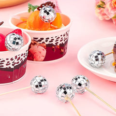 8pcs 3 0cm Disco Balls Cake Decoration Disco Party Decoration
