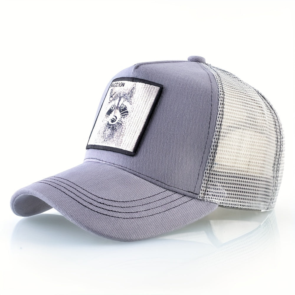 Raccoon Embroidery Baseball Cap Outdoor Sports Sun Hat Breathable Hip Hop Cap