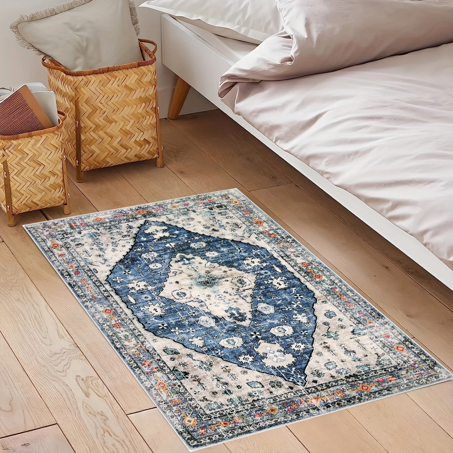 Small Boho Area Rug Oriental Distressed Rug