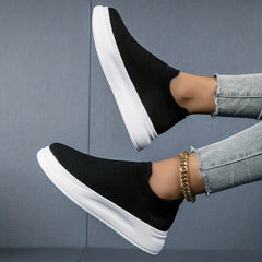 Women's Knit Slip On Sneakers Soft Sole Breathable Shoes