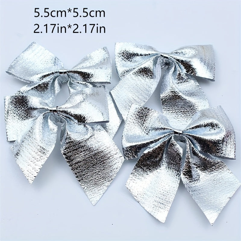 Red Bow Christmas Tree Decorative Pendant DIY Festive Scene Decoration