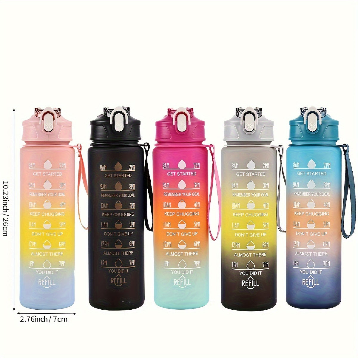 Large Capacity Straw Water Bottle Set