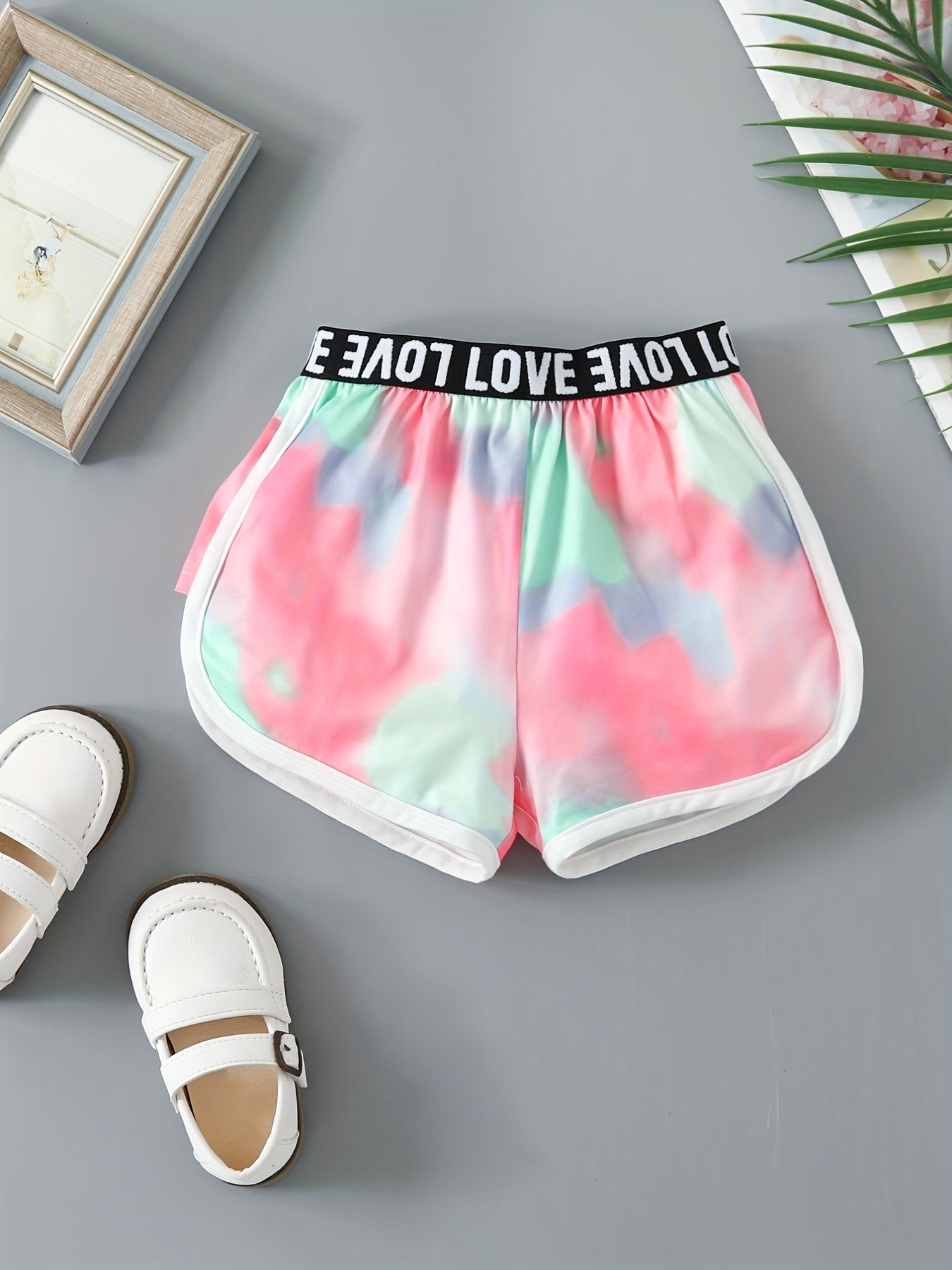 Toddler Girls Tie Dye Cami Crop Top & Track Shorts Set