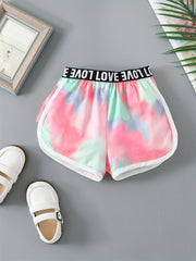 Toddler Girls Tie Dye Cami Crop Top & Track Shorts Set