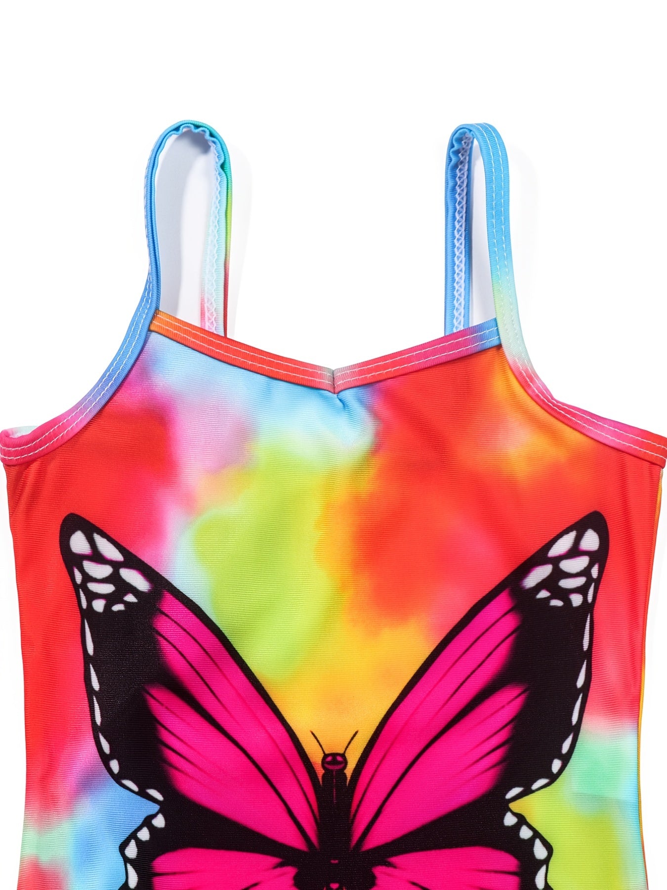 Girls Tie Dye Butterfly One Piece Swimsuit Kids Beach Bathing Suits
