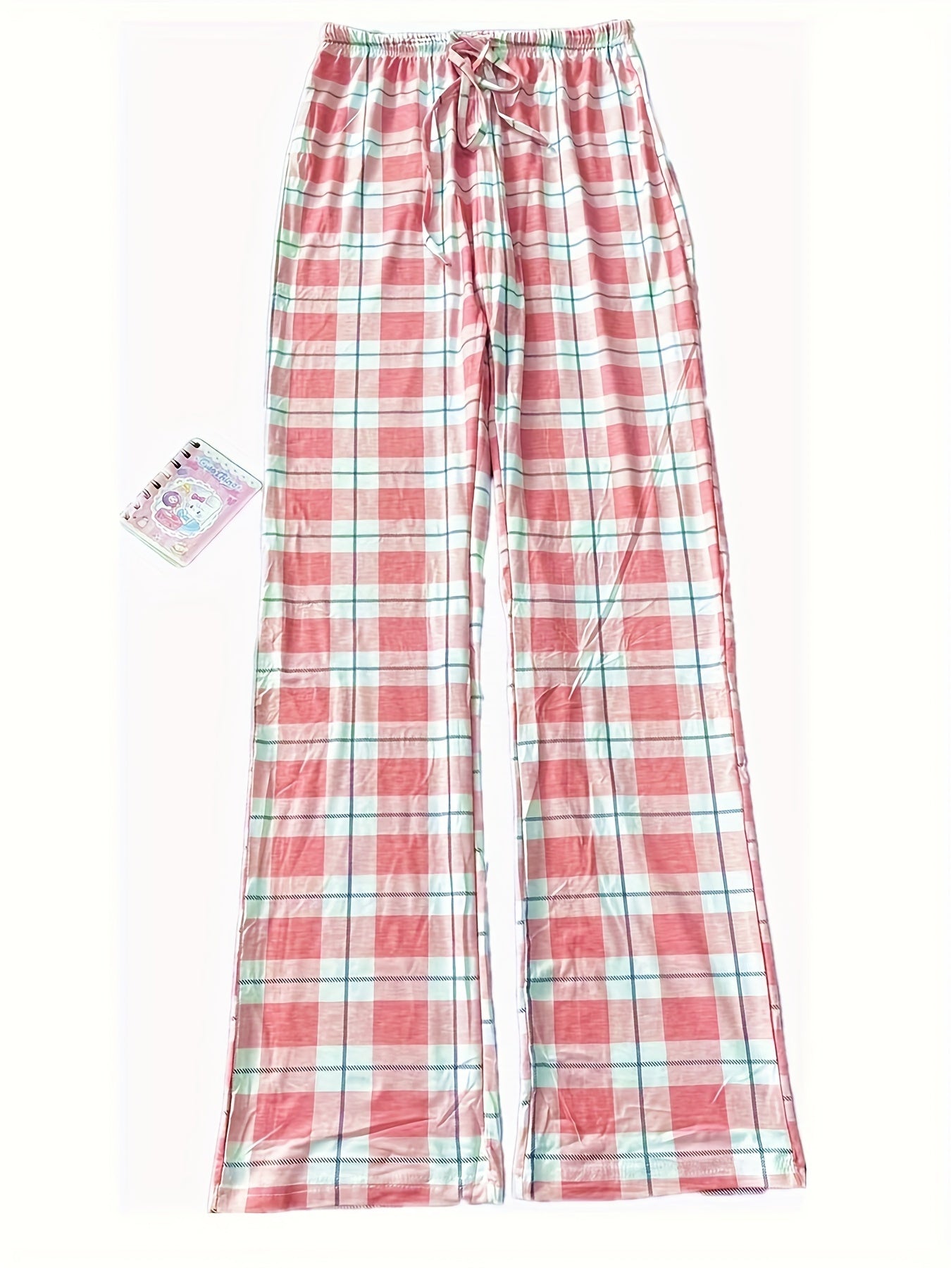 Plaid Drawstring Sleep Bottoms Cozy Home Pants